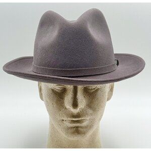 Schuman Sullivan Connecticut Crusher Size Large Brown Fedora 100% Wool USA